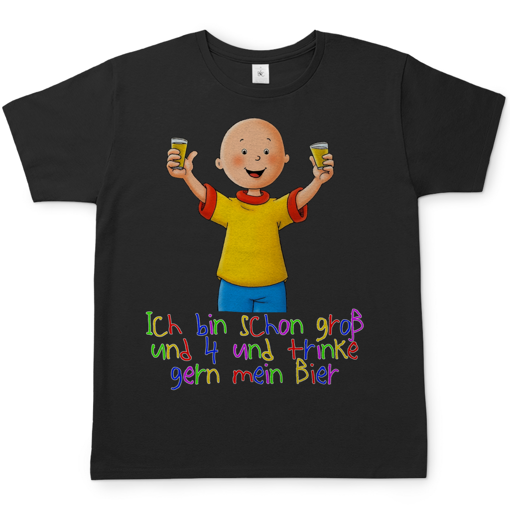 Caillou ich trinke gern mein Bier - Herren Shirt Black