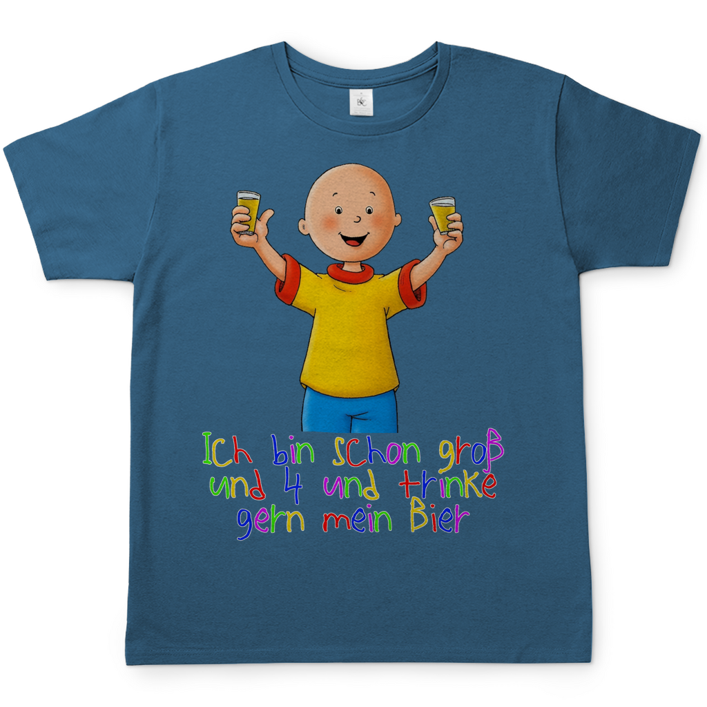 Caillou ich trinke gern mein Bier - Herren Shirt Stone Blue