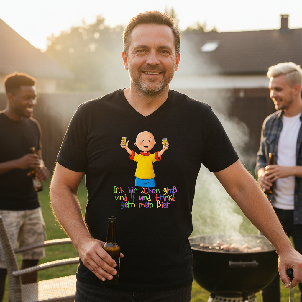 Caillou ich trinke gern mein Bier - Herren V-Neck Shirt