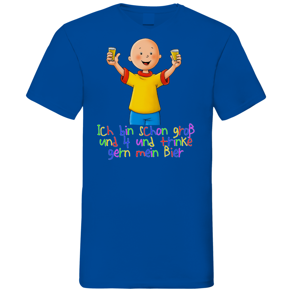 Caillou ich trinke gern mein Bier - Herren V-Neck Shirt Royal Blue