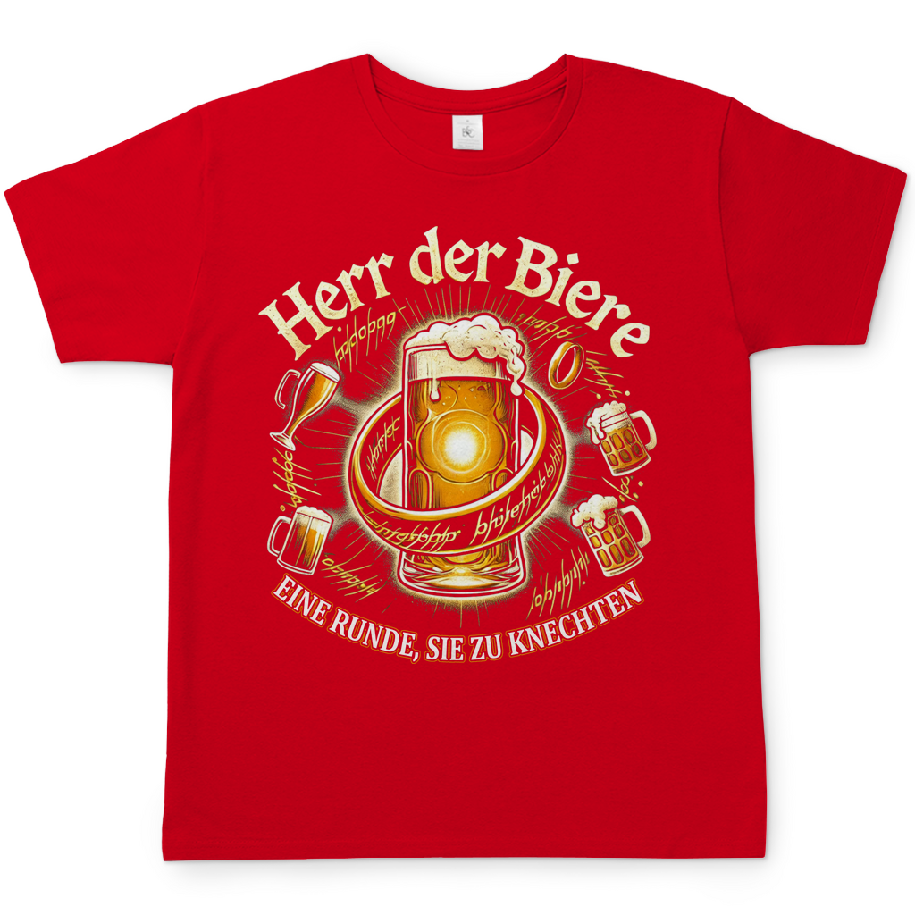Herr der Biere eine Runde, sie zu knechten - Herren Shirt Red