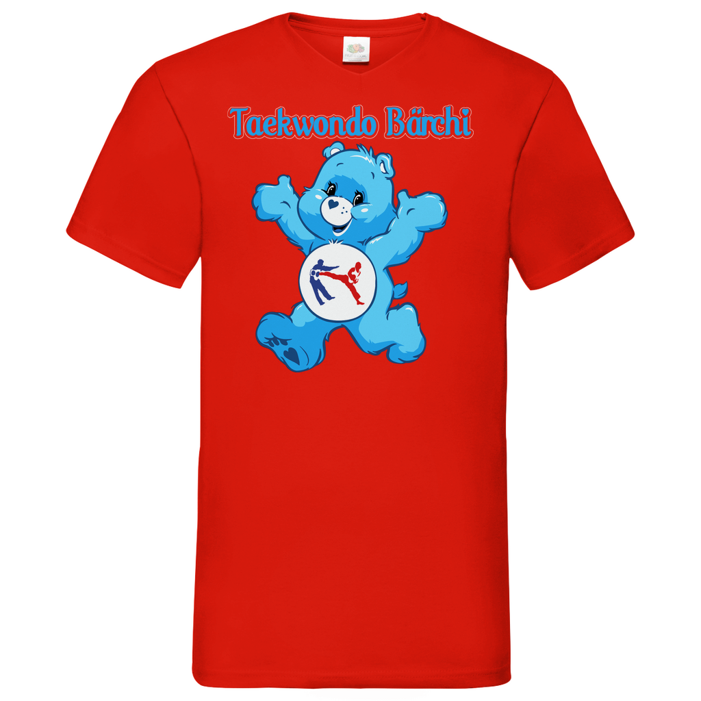 Taekwondo Bärchi - Glücksbärchi - Herren V-Neck Shirt Red