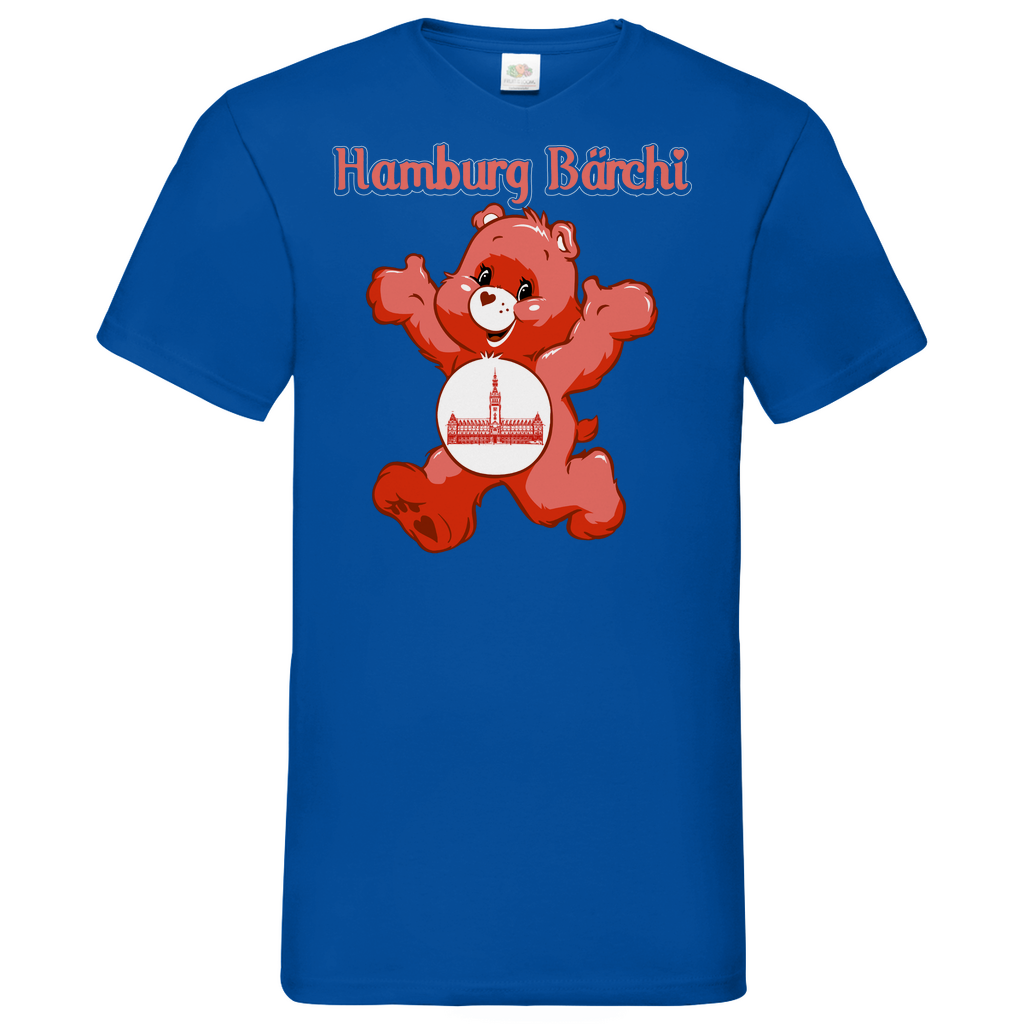 Hamburg Bärchi - Glücksbärchi - Herren V-Neck Shirt Royal Blue