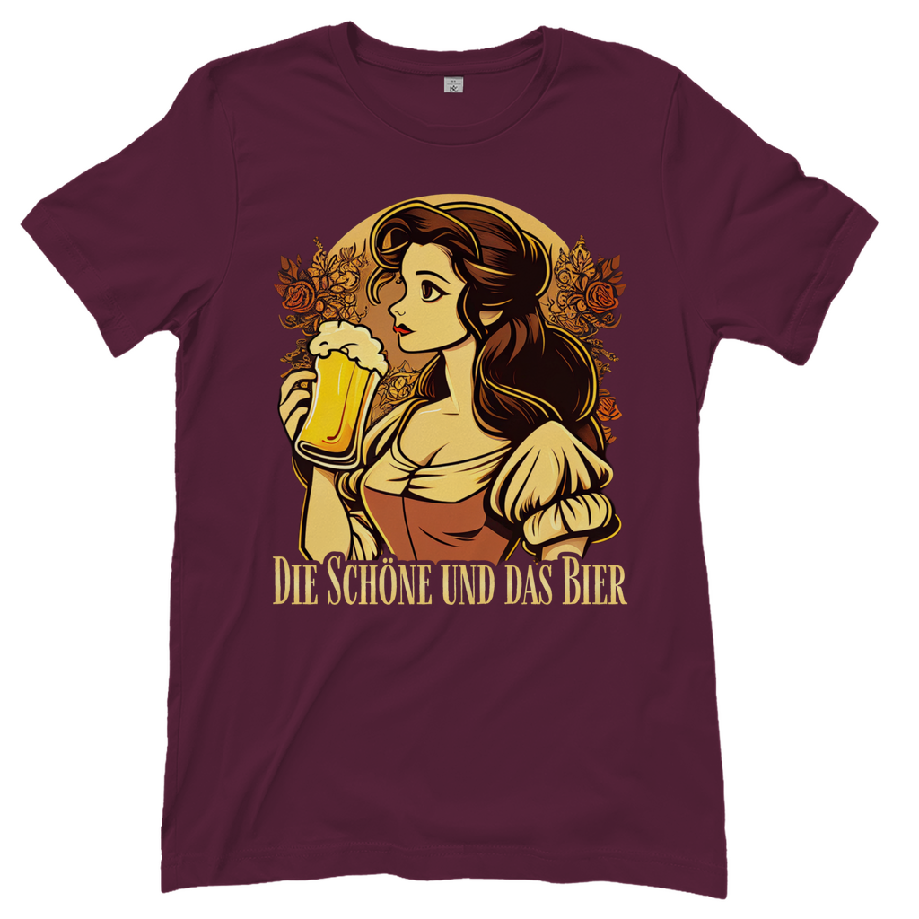 Die Schöne und das Bier Belle - Damenshirt Burgundy