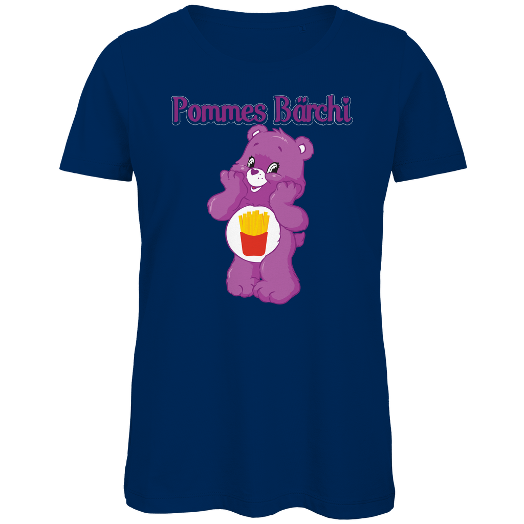 Pommes Bärchi - Glücksbärchi - Damen Premium Bio T-Shirt Navy