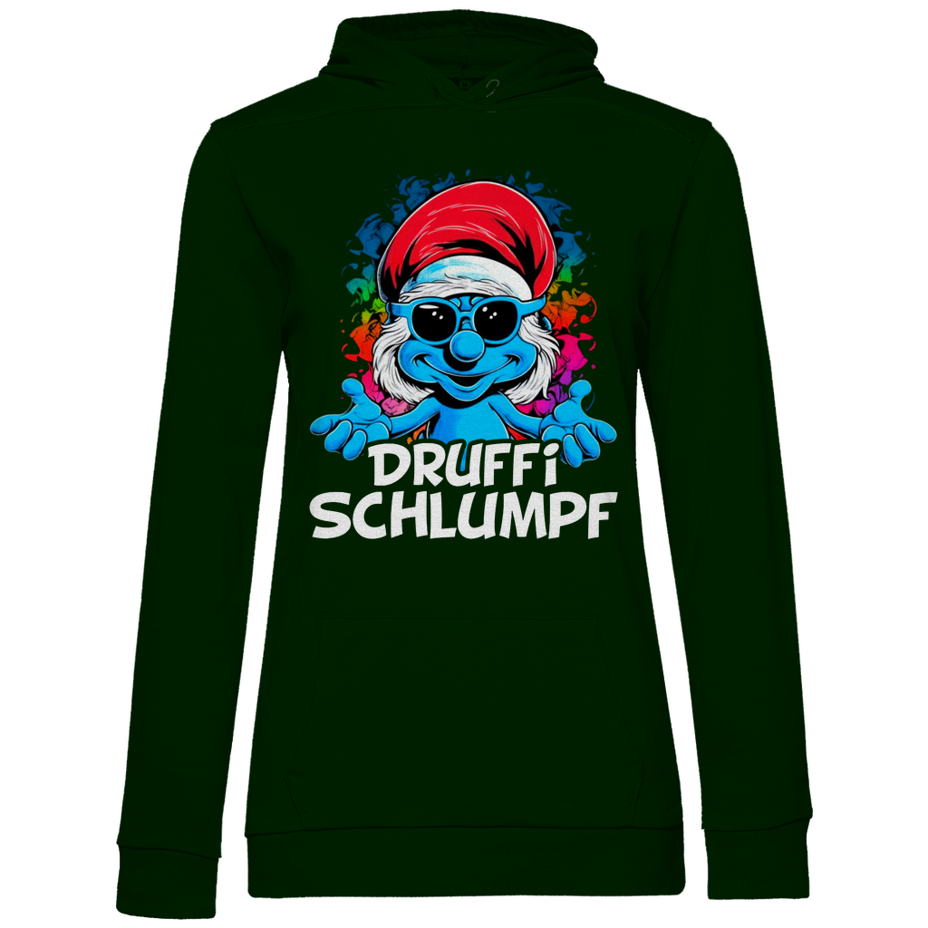 Druffi Schlumpf Grafik - Damen Hoodie Forest Green