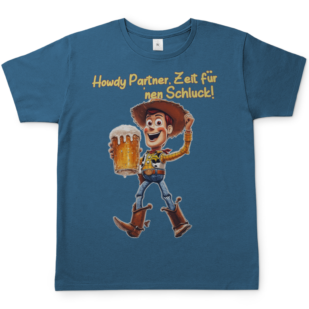 Howdy Partner Zeit für nen Schluck - Woody Toy Story - Herren Shirt Stone Blue