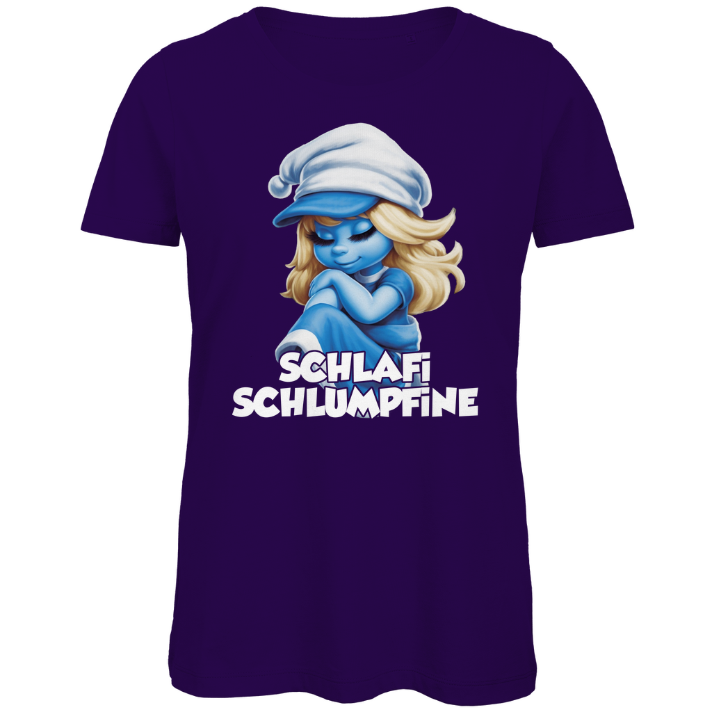 Schlafi Schlumpfine Grafik - Damen Premium Bio T-Shirt Urban Purple