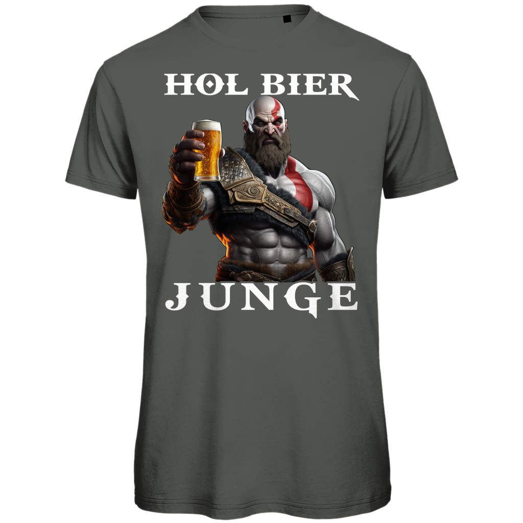 Kratos God of War hol Bier Junge - Herren Premium Bio T-Shirt Millennial Khaki