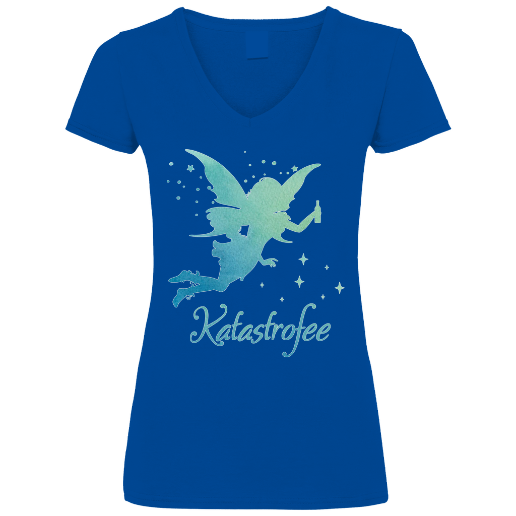 Katastrofee - Prinzessin Aquarell - V-Neck Damenshirt