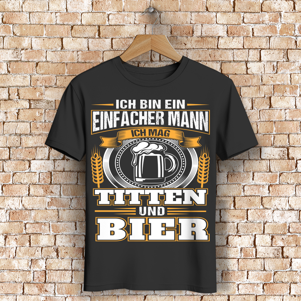 Männer T-Shirt – Ich mag Titten und Bier – Lustiges Bier Shirt