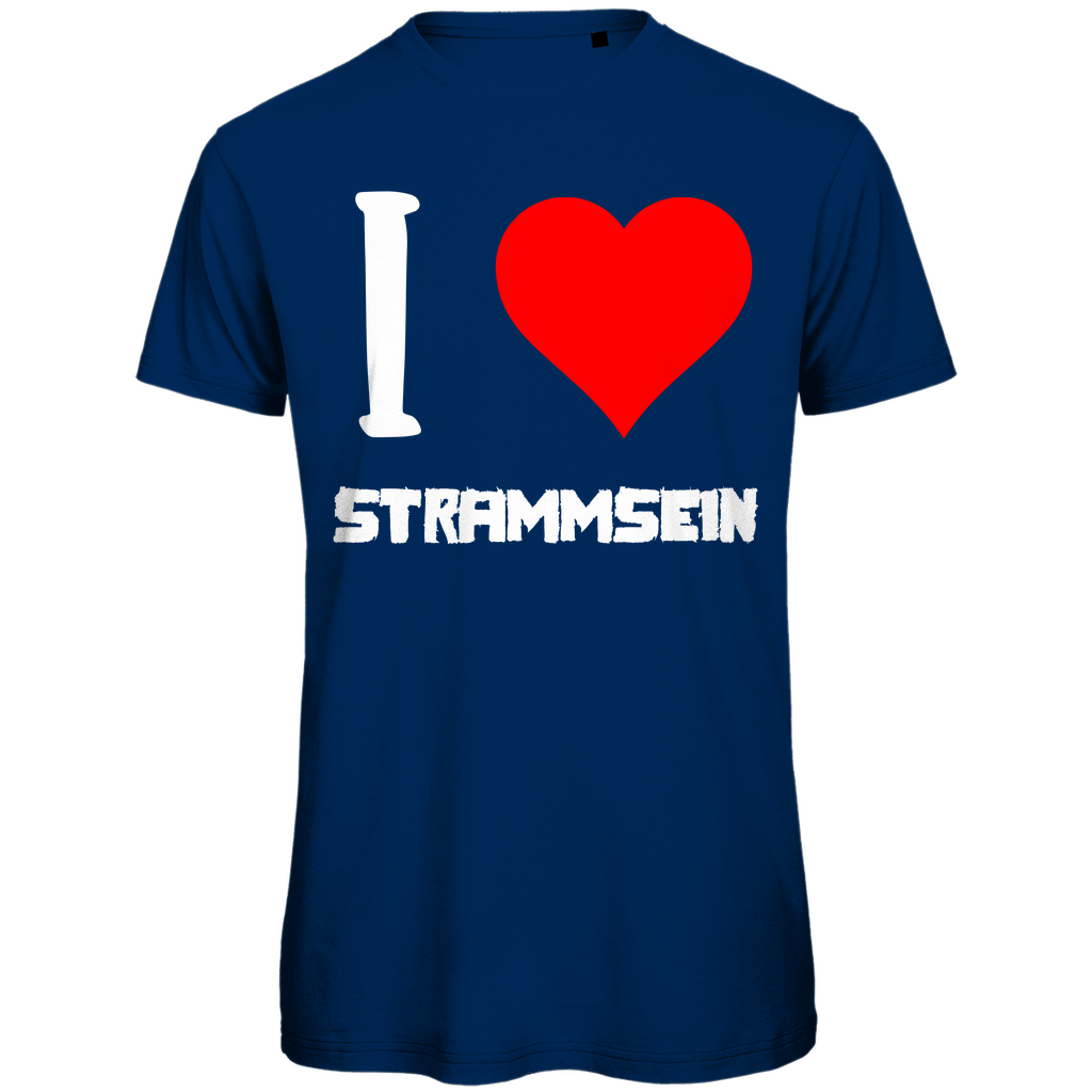 I love Strammsein - Herren Premium Bio T-Shirt Navy