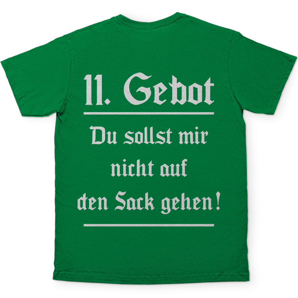 11. Gebot du sollst mir nicht auf den Sack gehen - Herren Shirt Kelly Green