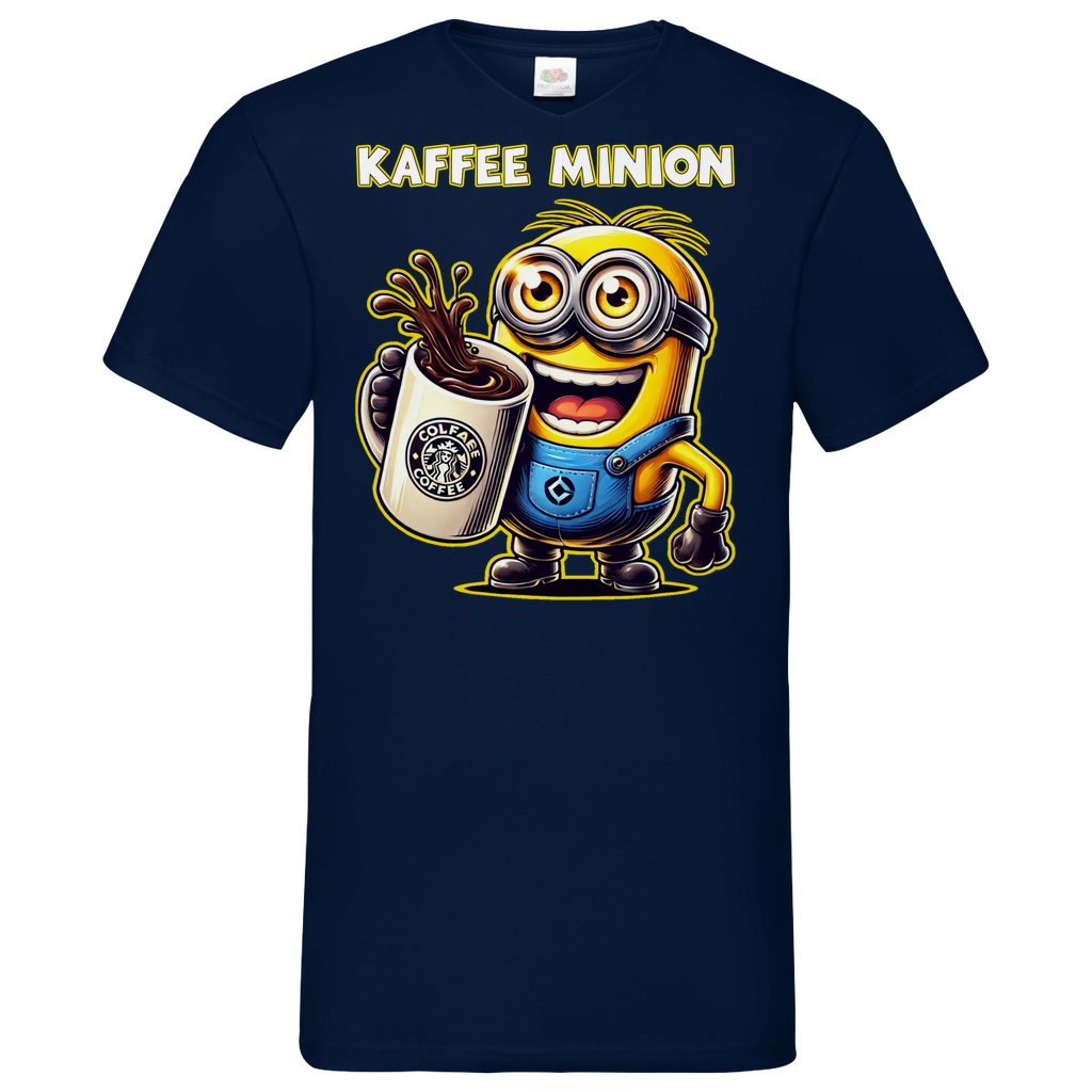 Kaffee Minion - Herren V-Neck Shirt