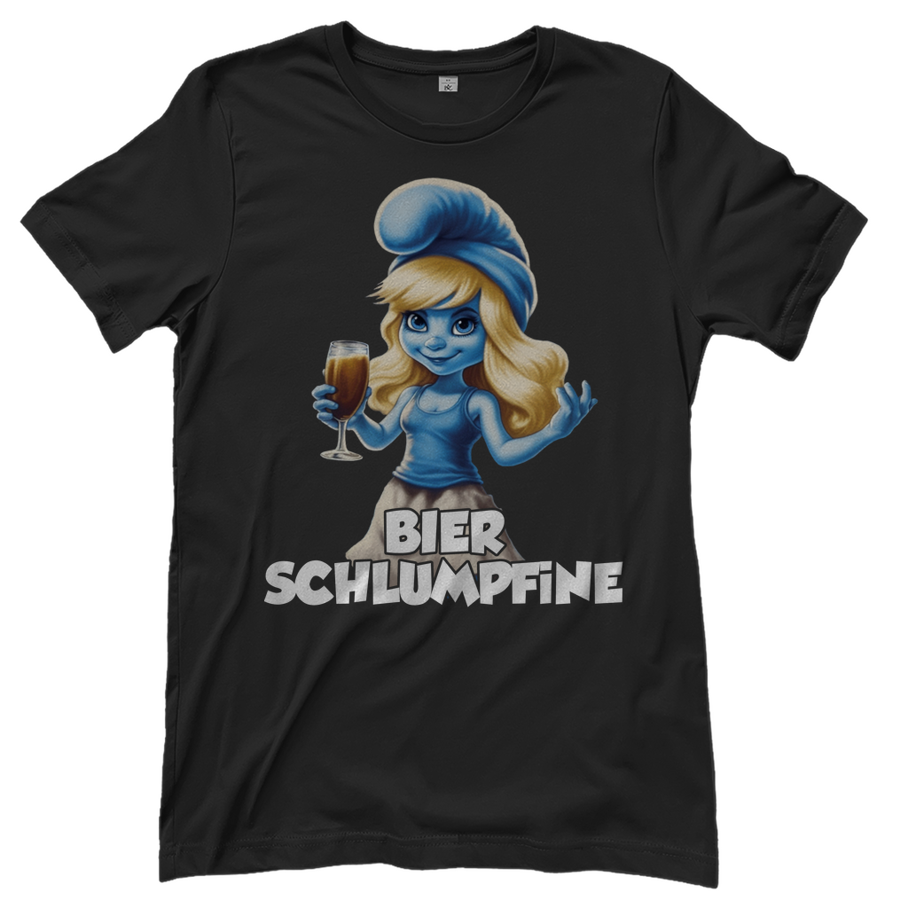 Bier Schlumpfine Grafik - Damenshirt Black