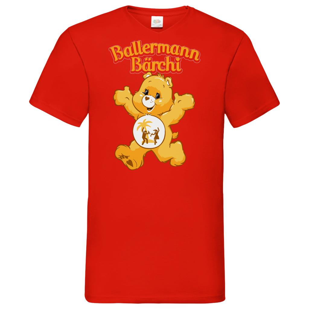 Ballermann Bärchi - Glücksbärchi - Herren V-Neck Shirt Red
