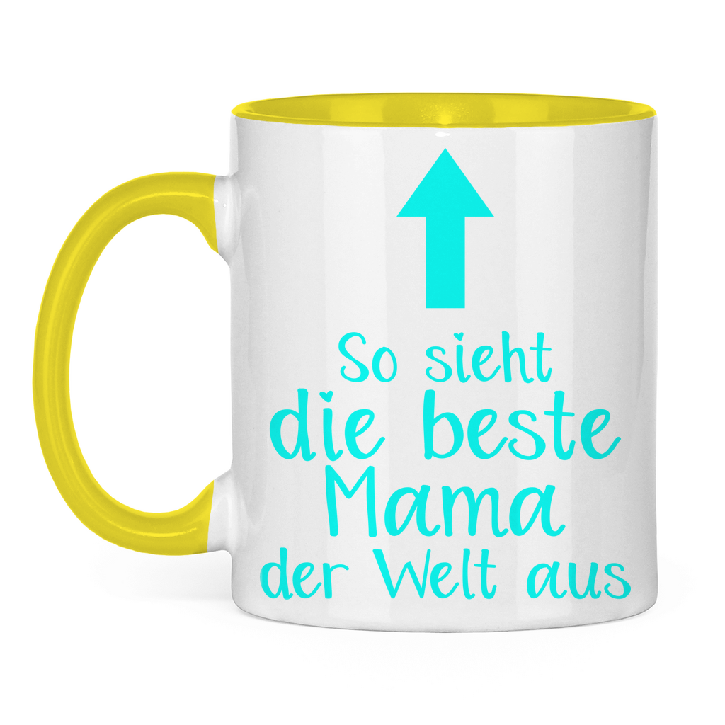 So sieht die beste Mama der Welt aus - Tasse zweifarbig Yellow
