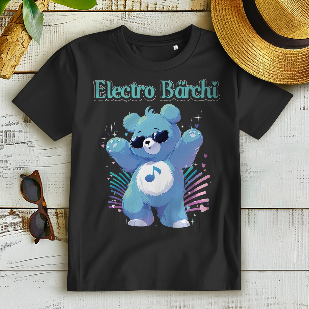 Electro Bärchi Glücksbärchi - Damen Premium Bio T-Shirt Schwarz