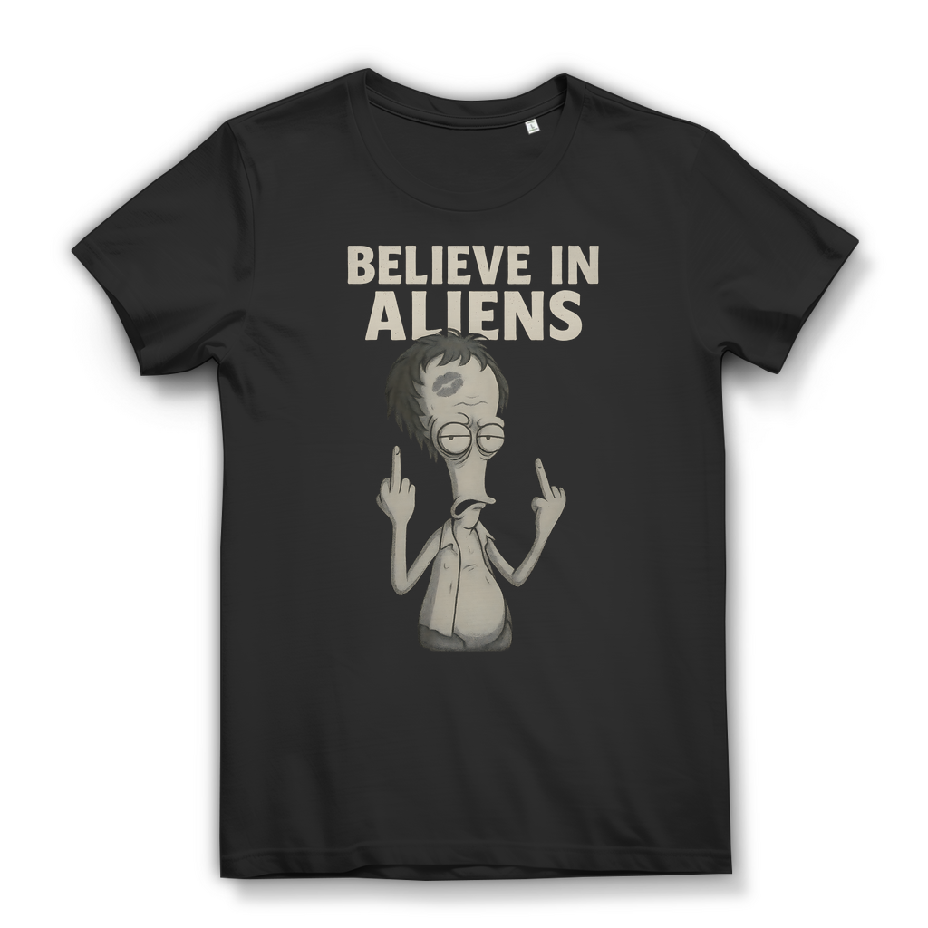 Roger Smith American Dad Believe in Aliens - Damen Premium Bio T-Shirt Black