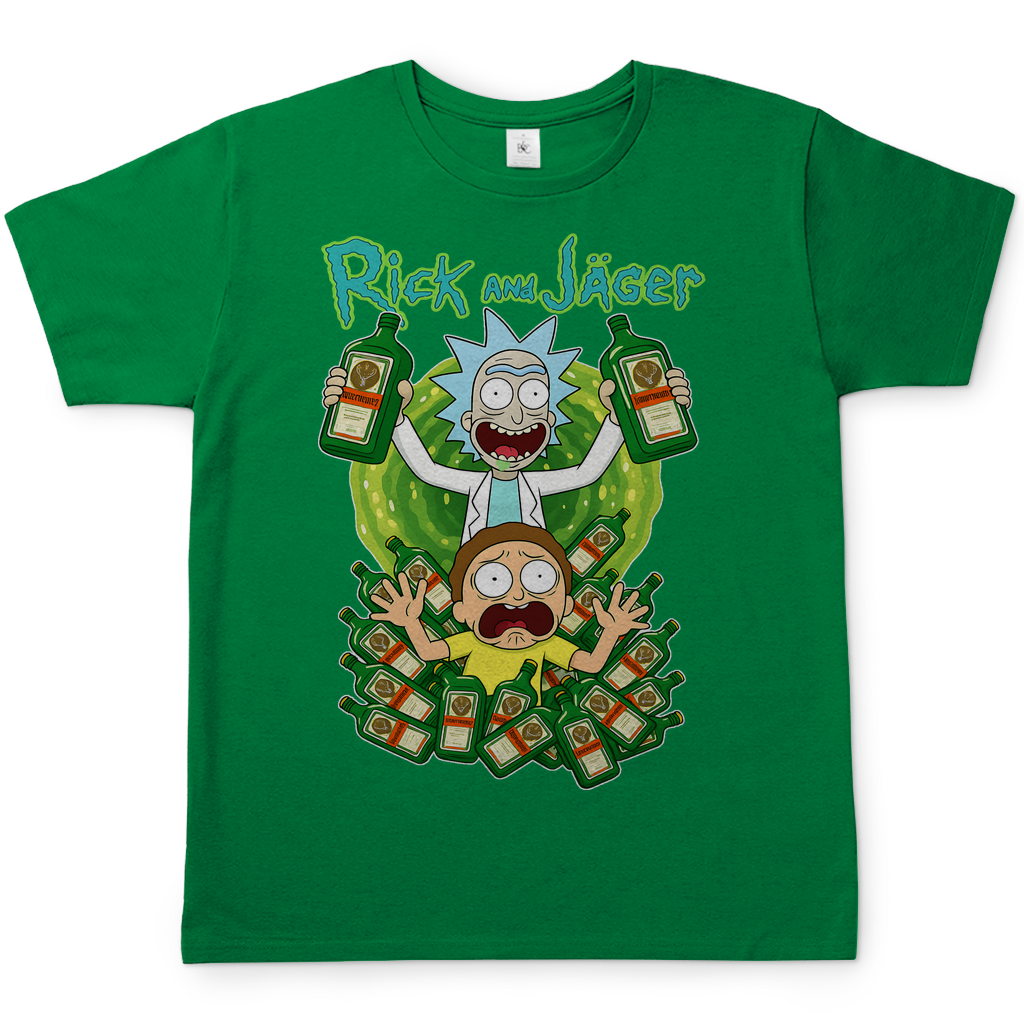 Rick and Jäger mit Morty Jägermeister - Herren T-Shirt