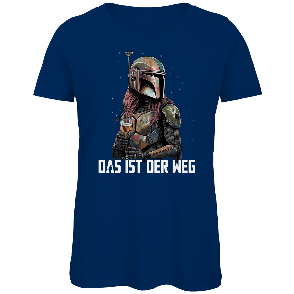 Das ist der Weg - Mandalorianerin Wein - Damen Premium Bio T-Shirt Navy