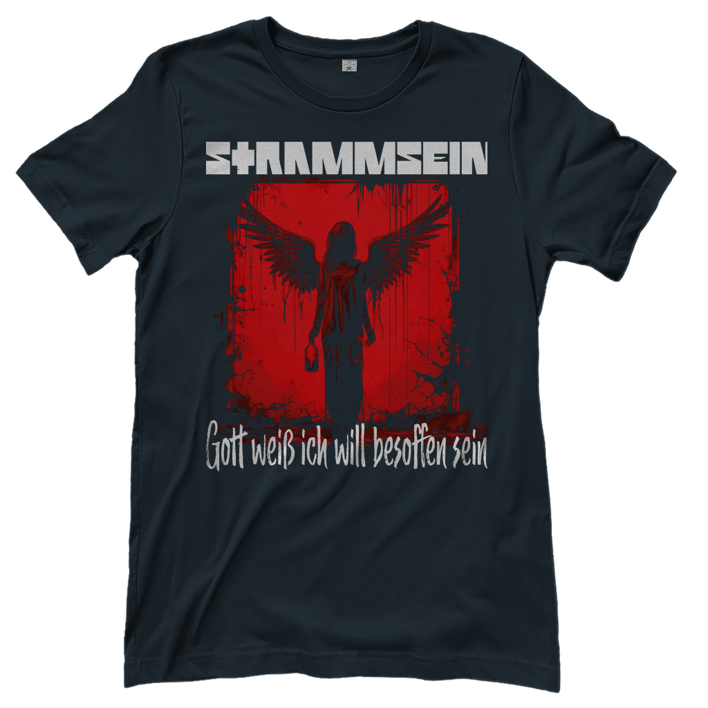 Strammsein Gott weiß ich will besoffen sein - Damenshirt Dark Grey Solid