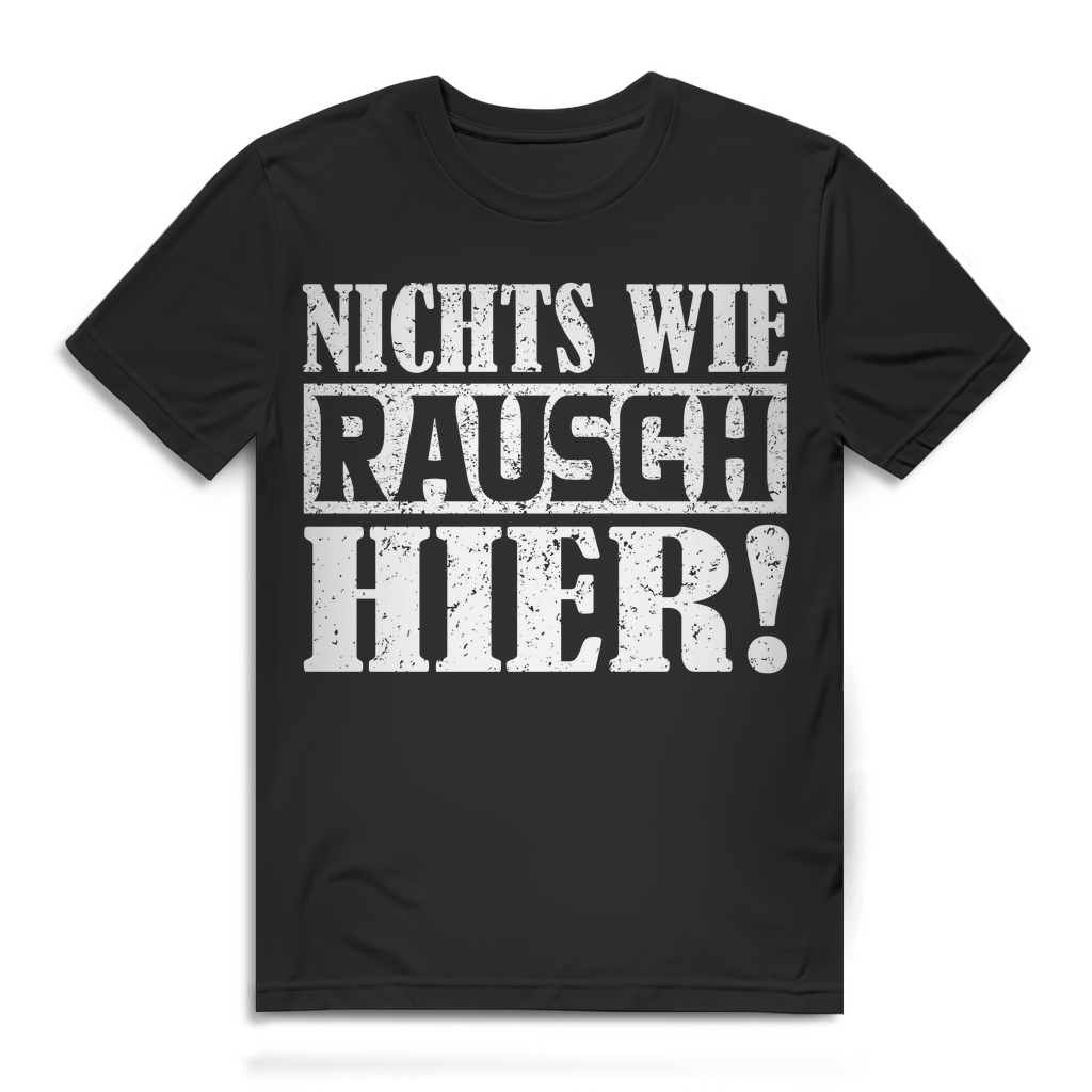 Herren Premium Bio T-Shirt Nichts wie Rausch hier Lustiges Bio Biershirt Black