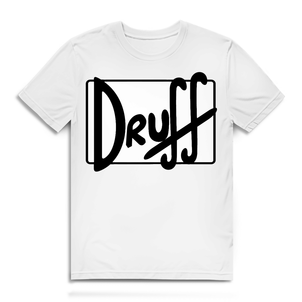 Herren Premium Bio T-Shirt druff – Bold Retro Logo Design im Cartoon-Style White