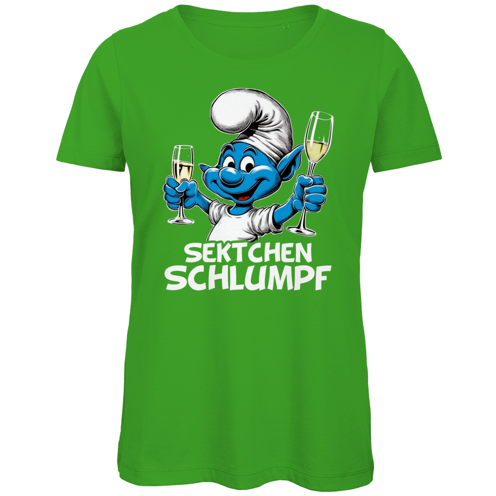 Sektchen Schlumpf Grafik - Damen Premium Bio T-Shirt Real Green