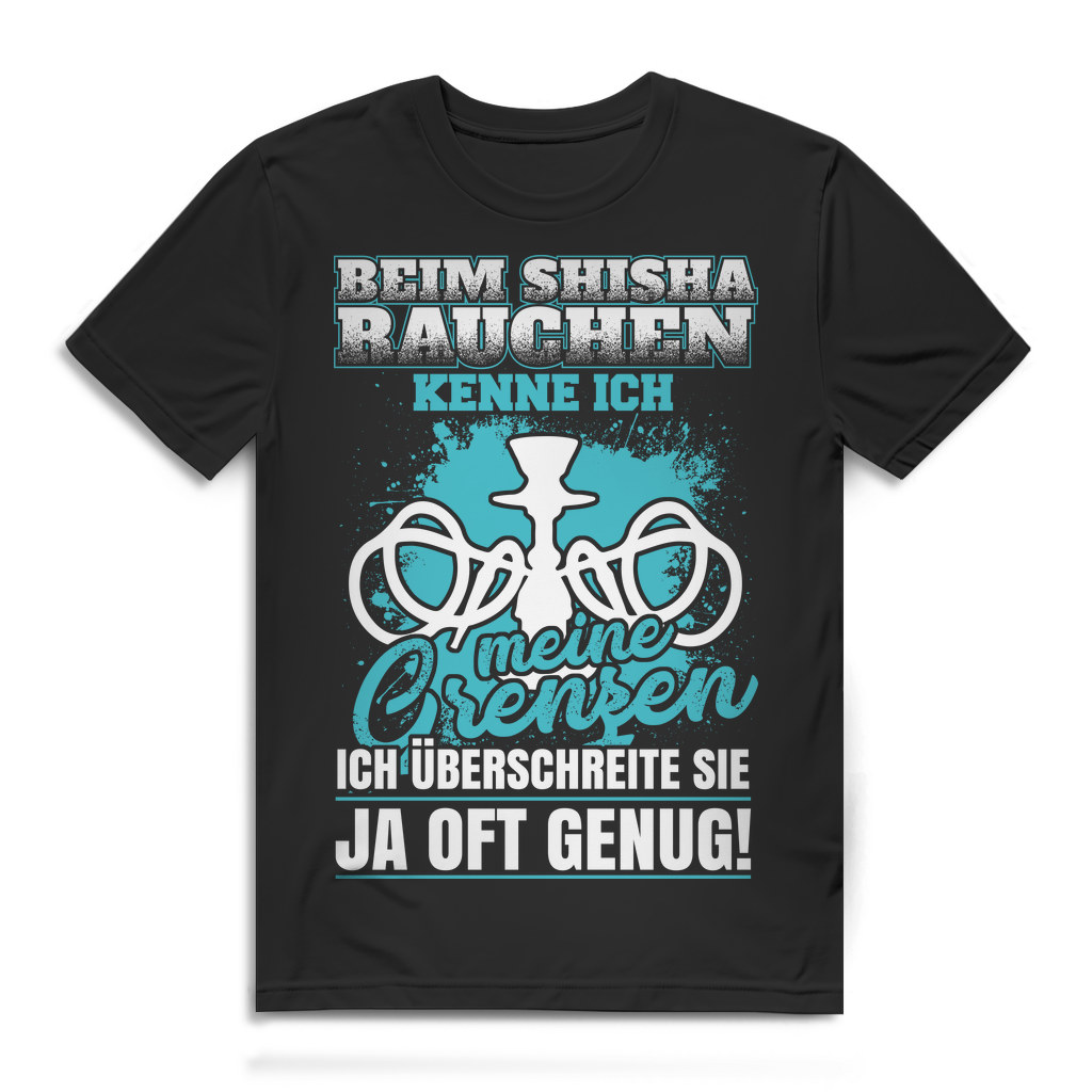 Herren T-Shirt Beim Shisha Rauchen kenne ich meine Grenzen Black