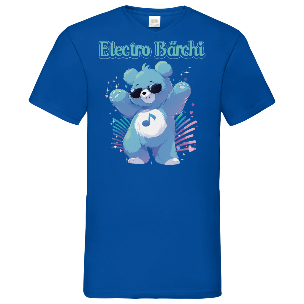 Electro Bärchi - Glücksbärchi - Herren V-Neck Shirt Royal Blue