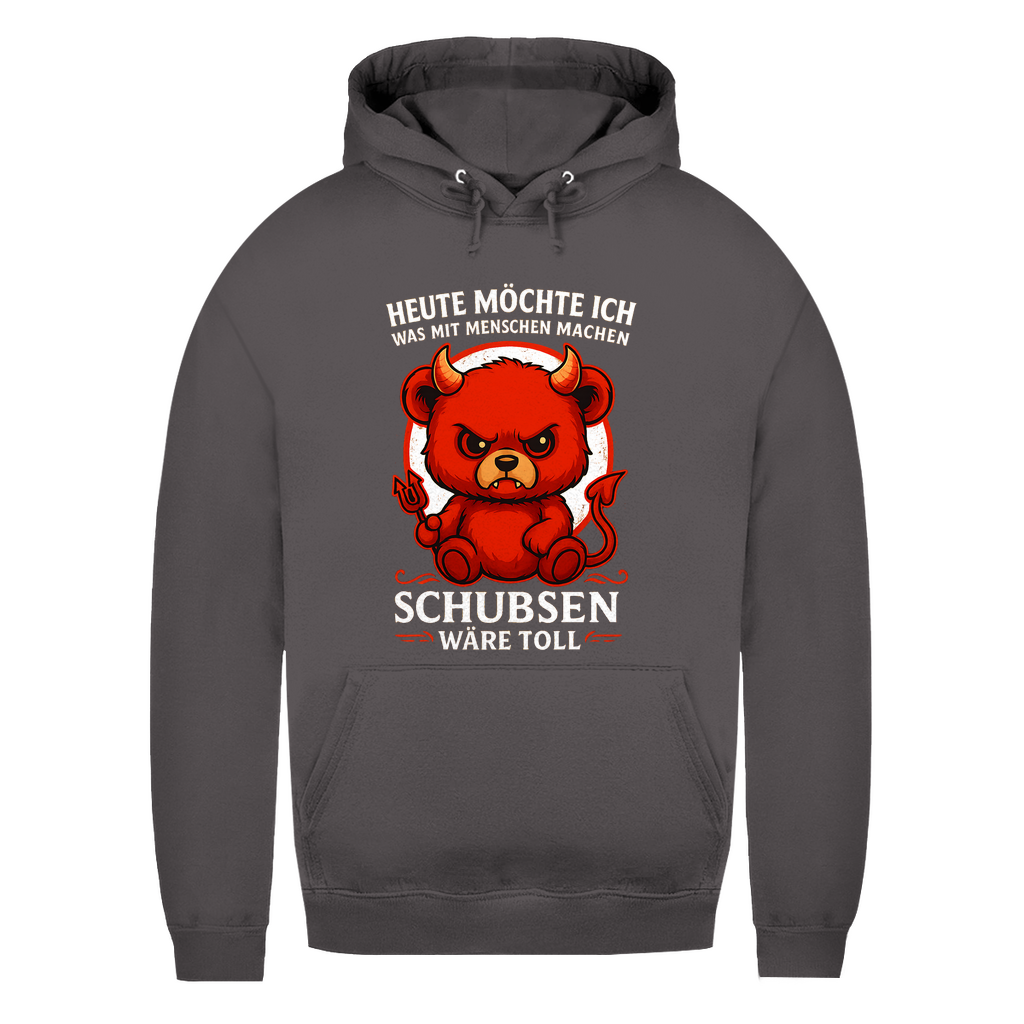 Heute möchte ich was mit Menschen machen Schubsen wäre toll Damen Hoodie Charcoal (Heather)