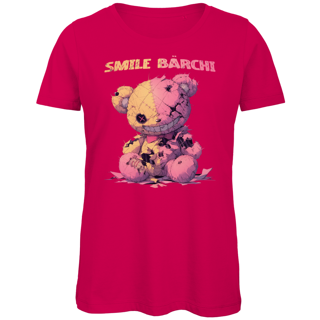 Smile Bärchi - Damen Premium Bio T-Shirt Fuchsia