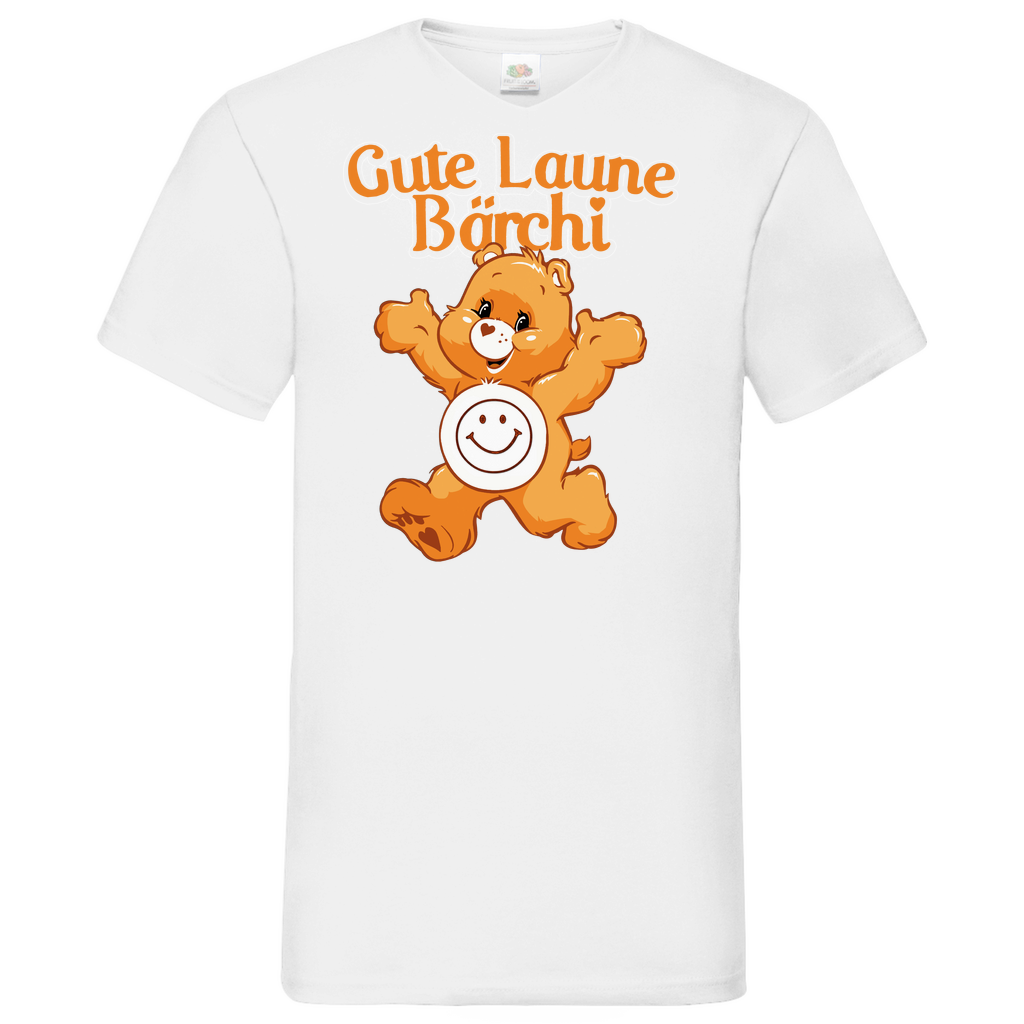 Gute Laune Bärchi - Glücksbärchi - Herren V-Neck Shirt White
