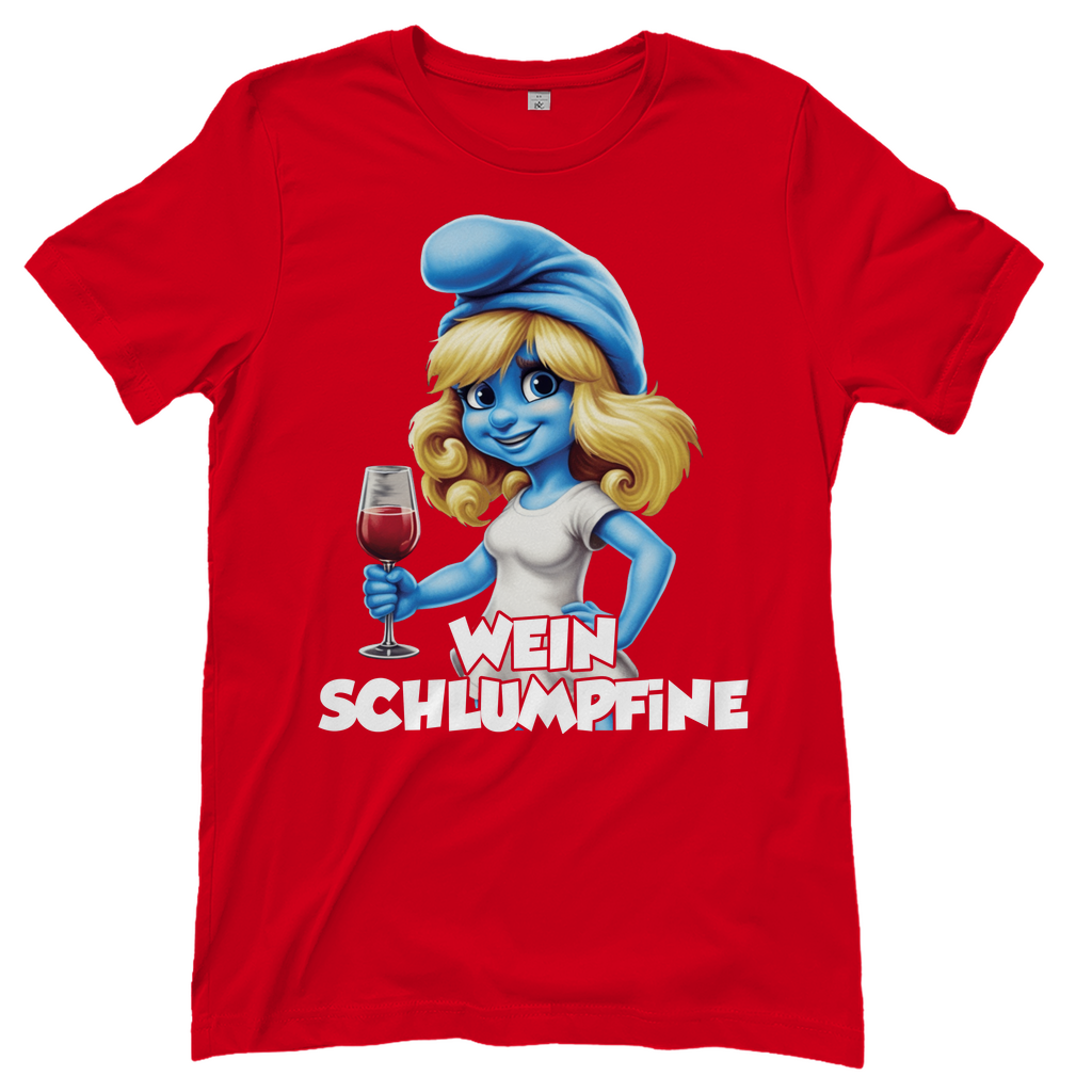 Wein Schlumpfine Grafik - Damenshirt Red