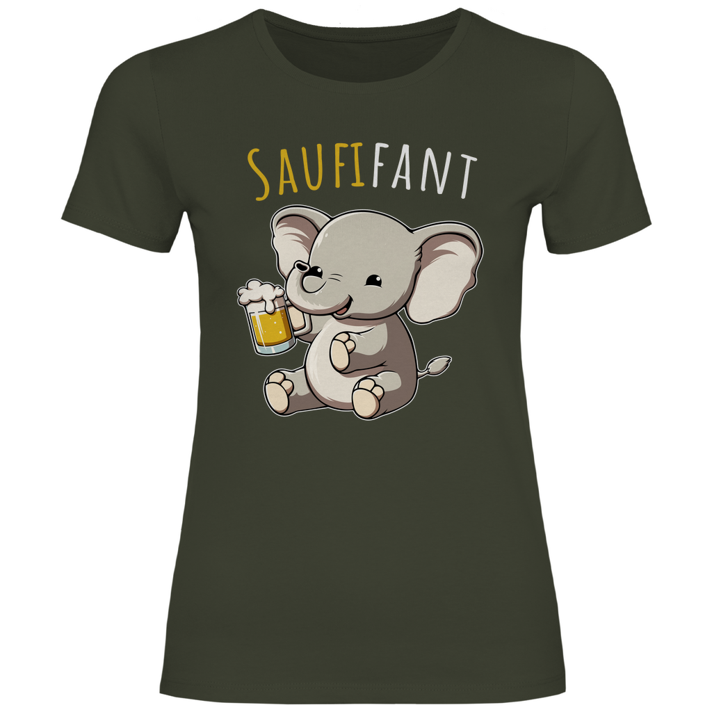 Saufifant - Damenshirt Urban Khaki
