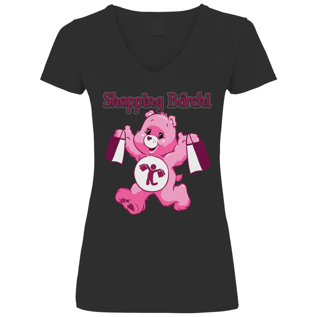 Shopping Bärchi - Glücksbärchi - V-Neck Damenshirt Black
