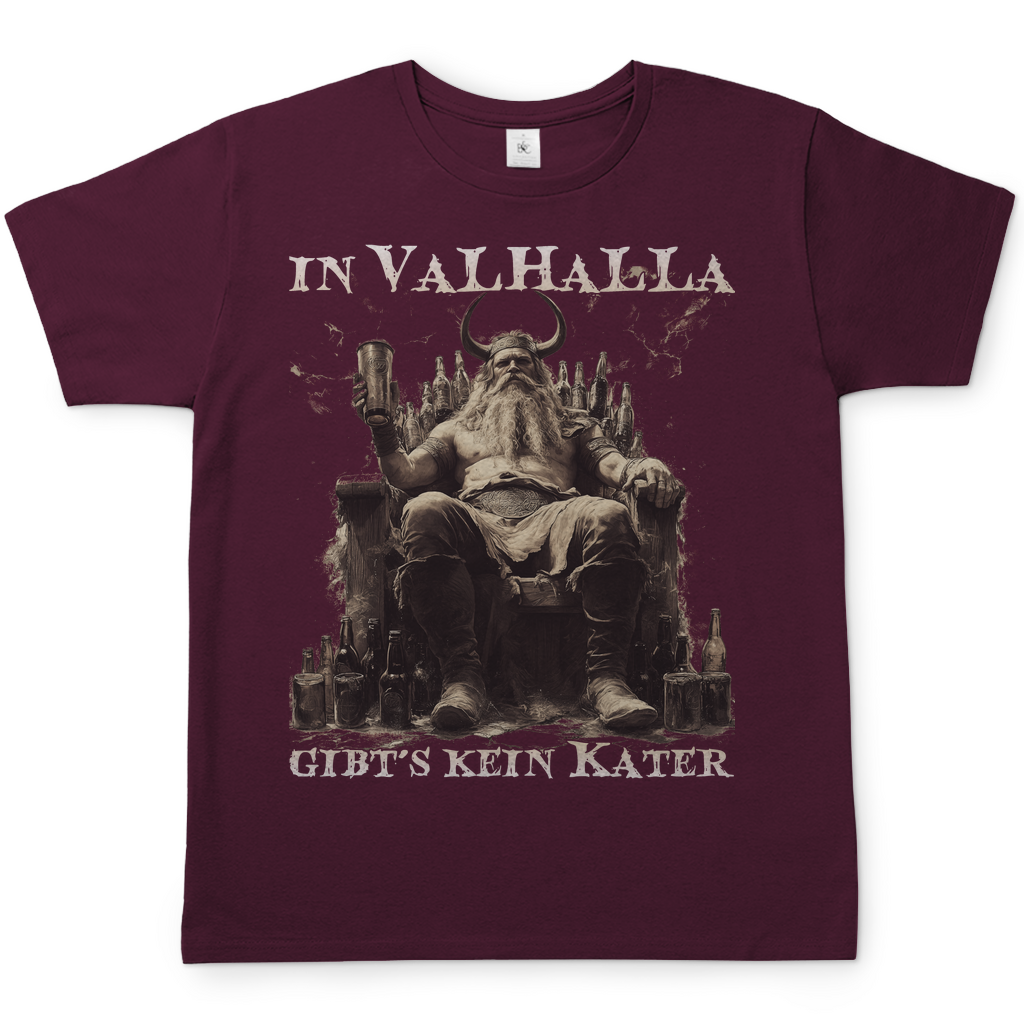 In Valhalla gibt´s kein Kater - Herren Shirt Burgundy