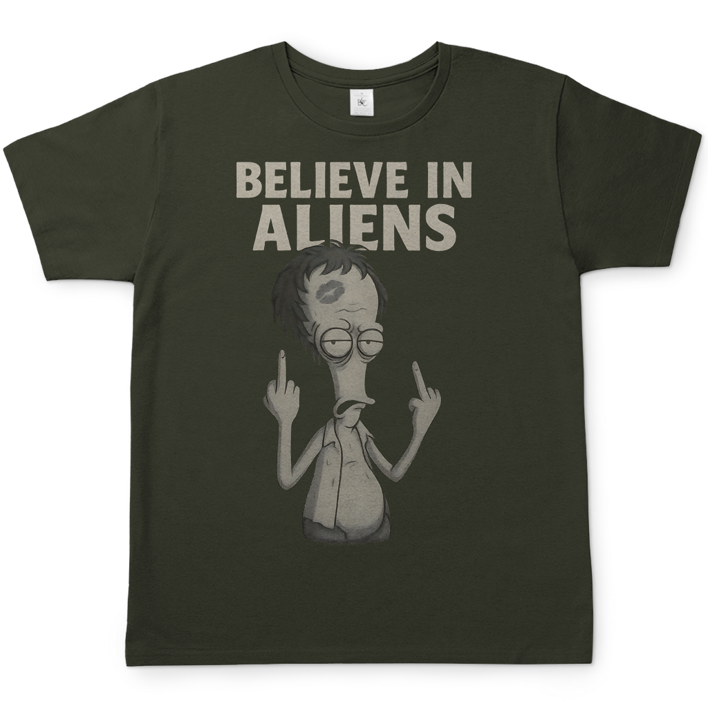 Roger Smith American Dad Believe in Aliens - Herren T-Shirt Urban Khaki