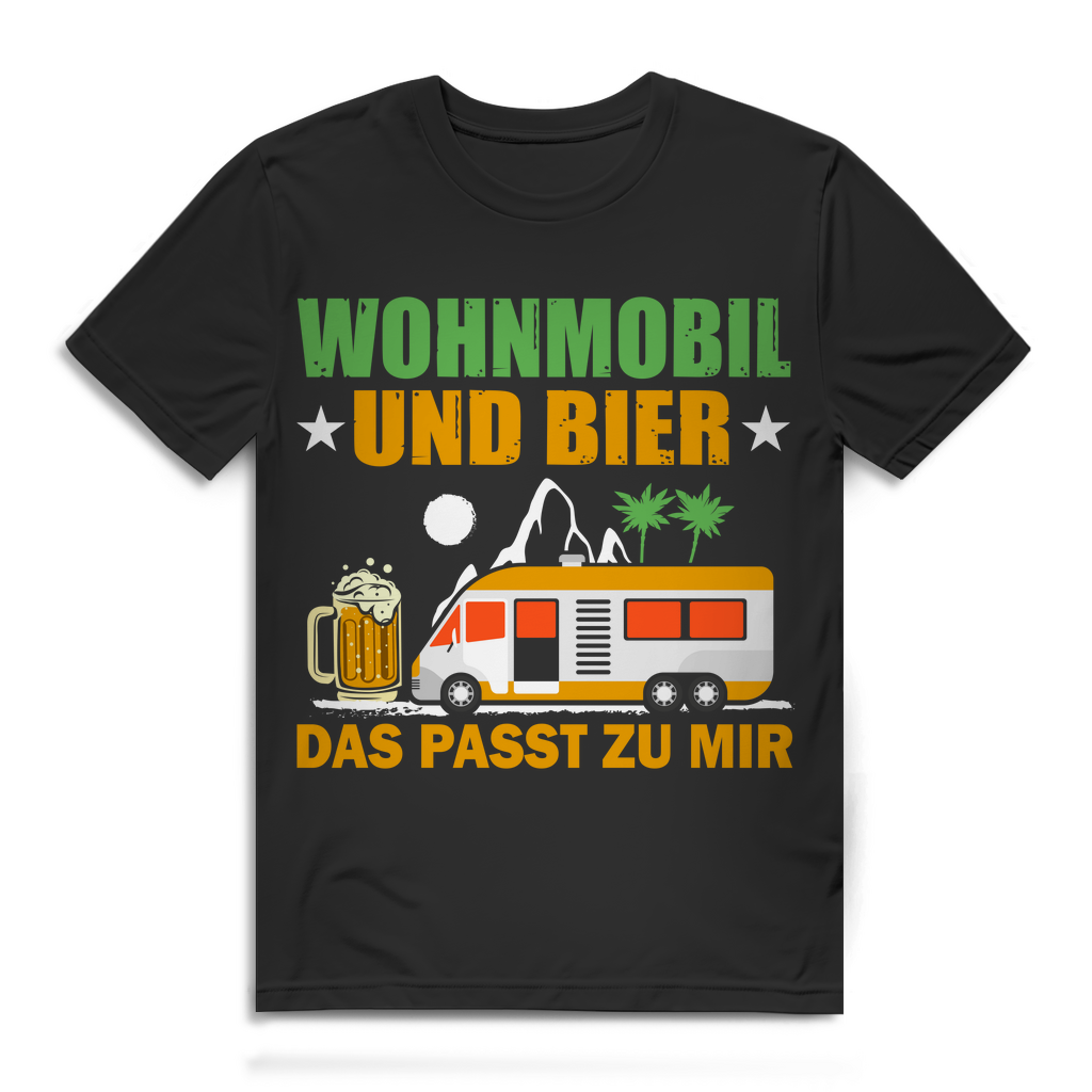Wohnmobil und Bier das passt zu mir Camping T Shirt Herren Geschenk Camper