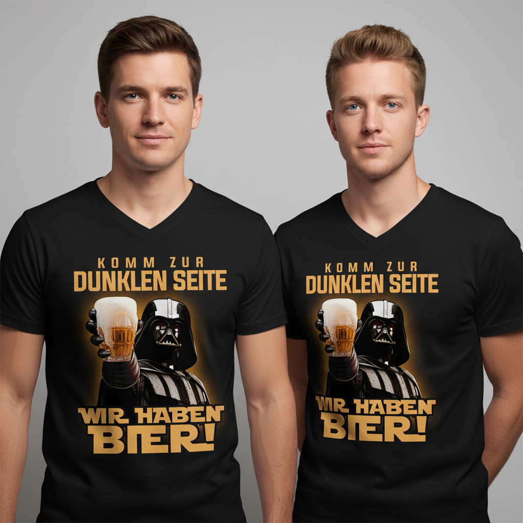 Komm zur dunklen Seite wir haben Bier Darth Vader - Herren V-Neck Shirt