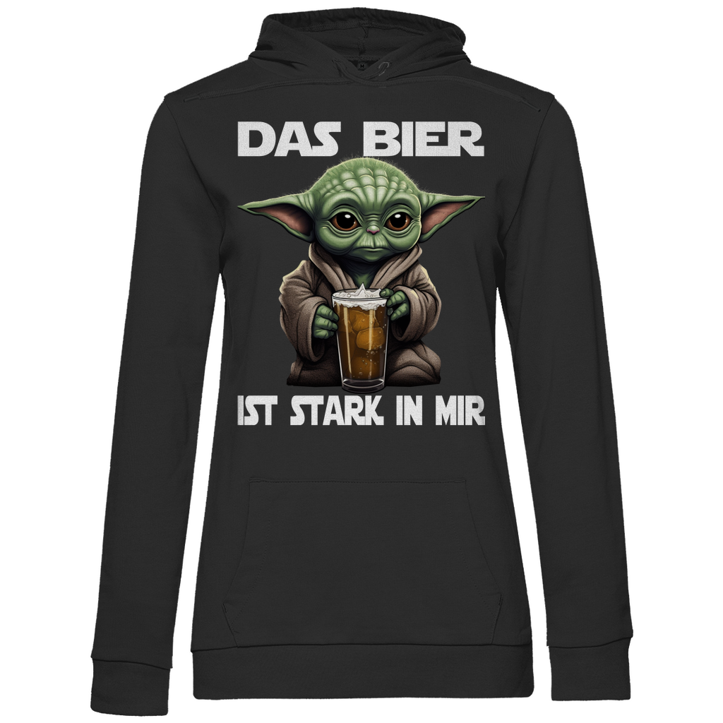 Das Bier ist stark in mir - Baby Yoda Grogu - Damen Hoodie Black