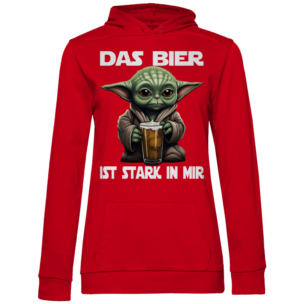 Das Bier ist stark in mir - Baby Yoda Grogu - Damen Hoodie Red