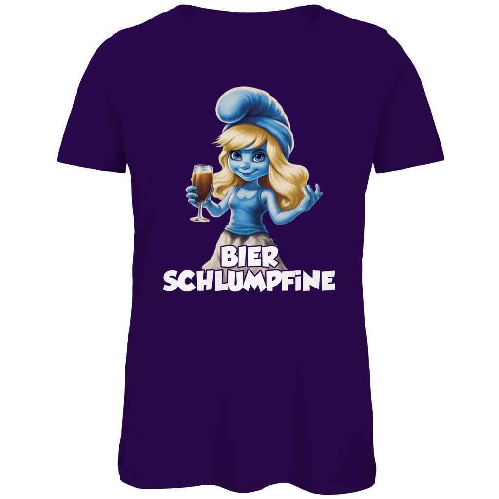 Bier Schlumpfine Grafik - Damen Premium Bio T-Shirt