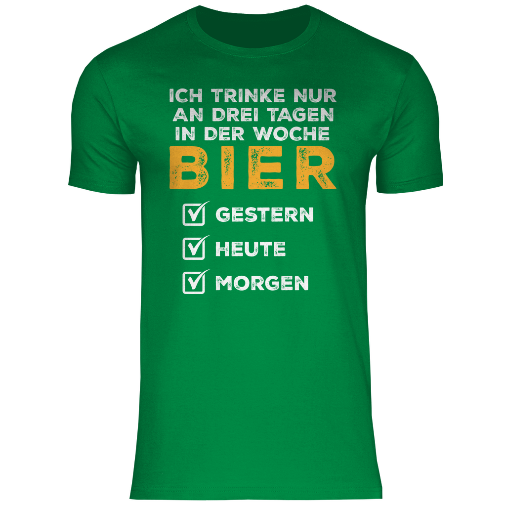 Ich trinke nur an drei Tagen in der Woche Bier - Herren Shirt Kelly Green