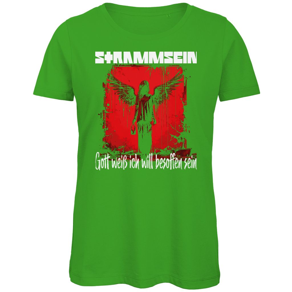 Strammsein Gott weiß ich will besoffen sein - Damen Premium Bio T-Shirt Real Green
