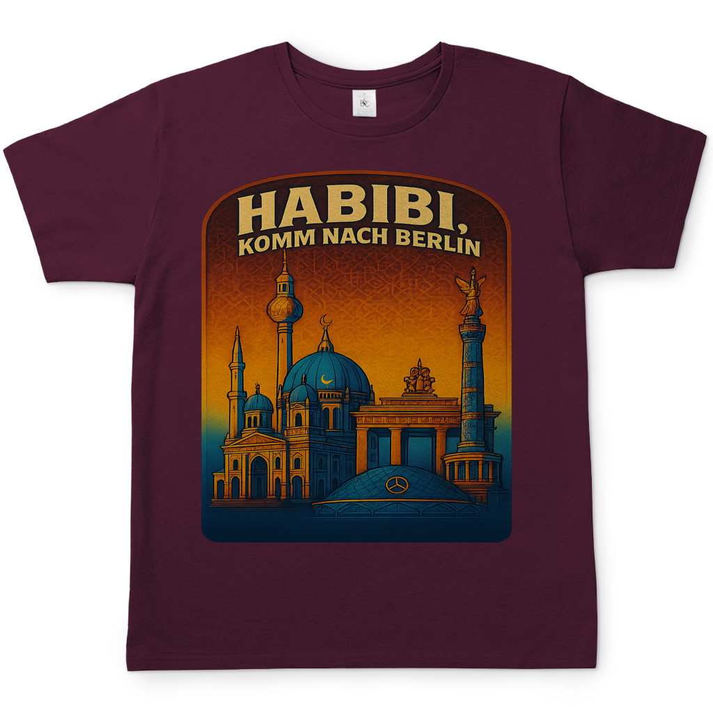 Habibi komm nach Berlin - Herren T-Shirt Burgundy