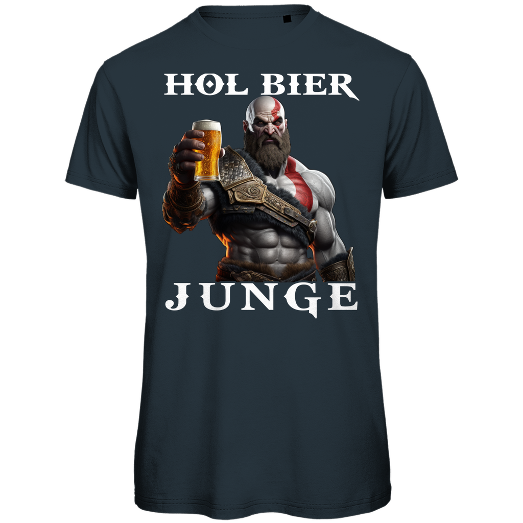 Kratos God of War hol Bier Junge - Herren Premium Bio T-Shirt Dark Grey Solid