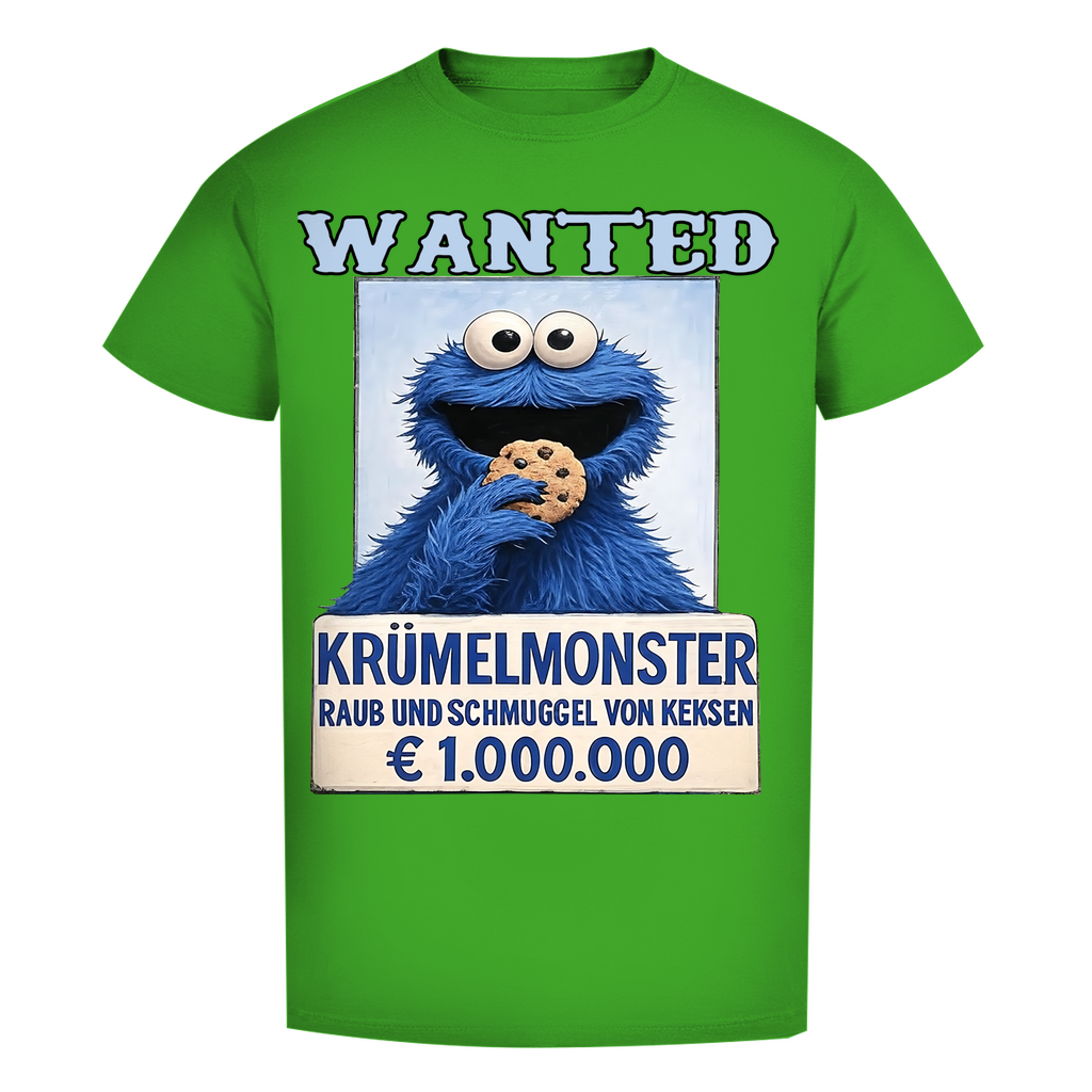 Wanted Krümelmonster Raub und Schmuggel von Keksen - Herren Premium Bio T-Shirt Real Green