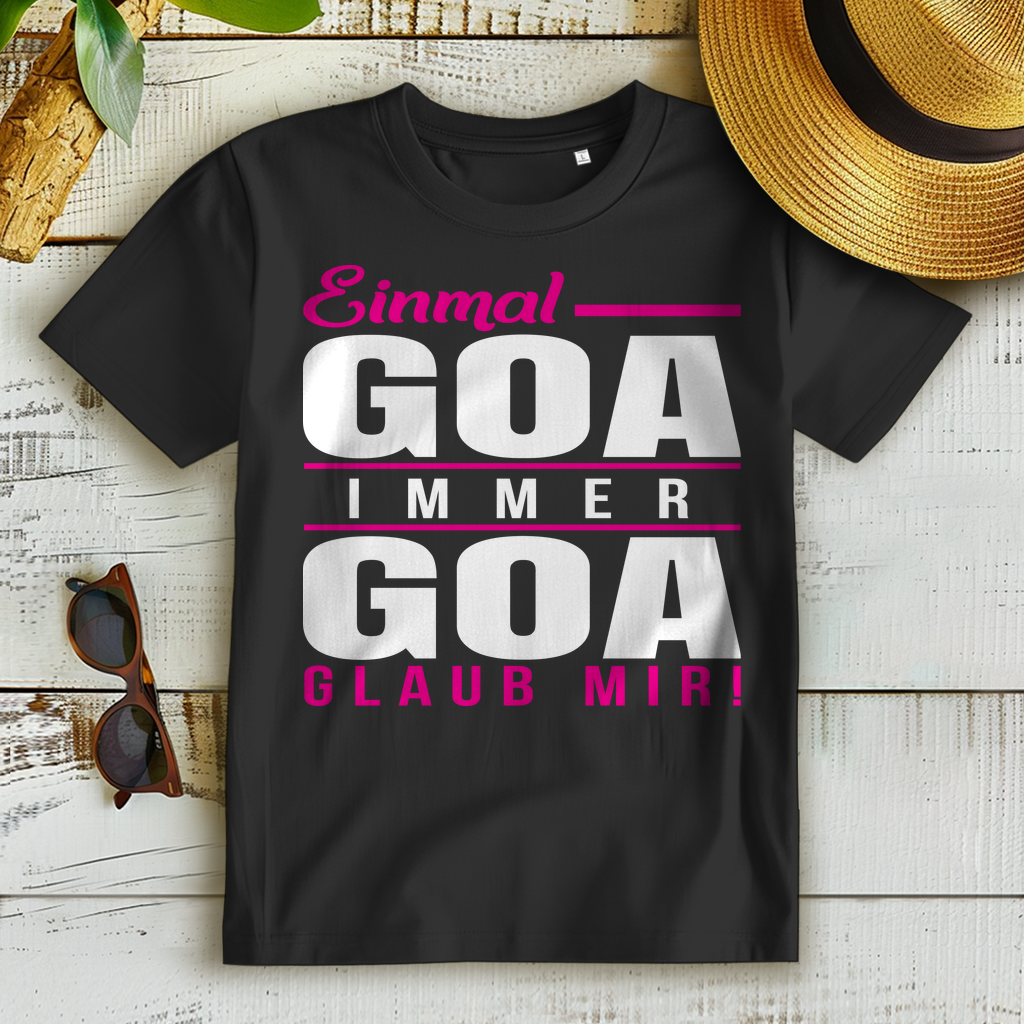 Einmal Goa immer Goa – Psytrance Statement Shirt für spirituelle Festivalgirls